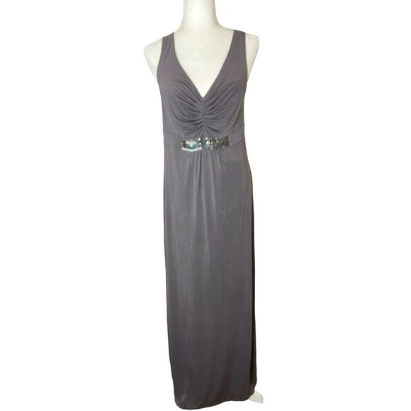 Boden Glamorous Bead Sequin Maxi Dress Gray US‎ 8 UK 12 Sleeveless WH270 - Picture 1 of 8